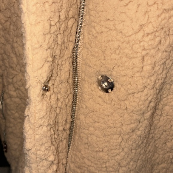 C&C California Sherpa jacket coat / faux fur lining tan / white lining Size M - Picture 3 of 14